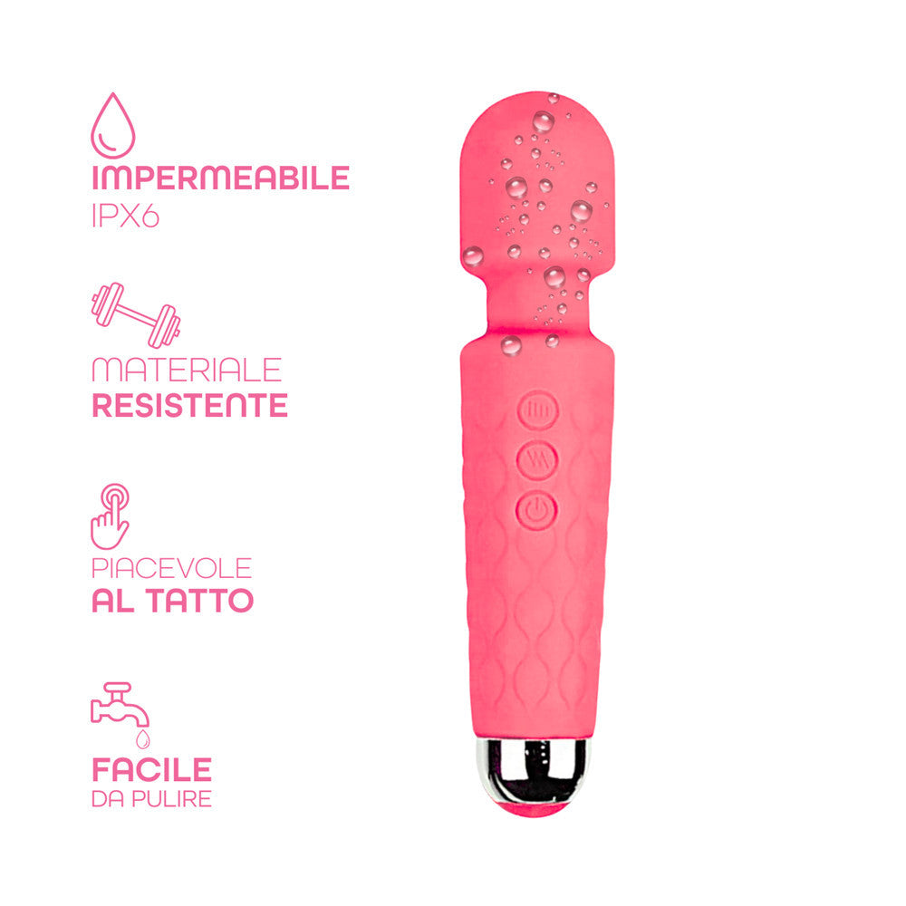 Wand Massager Massaggiatore Vibratore Ricaricabile in Silicone Sex Toy per Donna